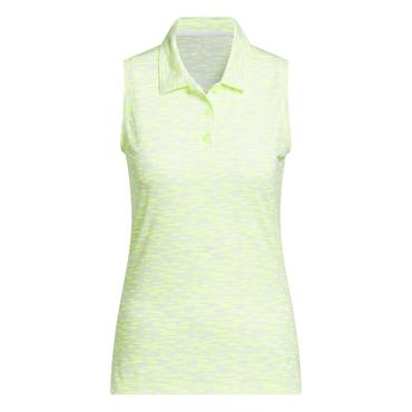 adidas Ladies Ultimate365 Climacool Mesh Printed Sleeveless Polo Shirt Frozen Lemon